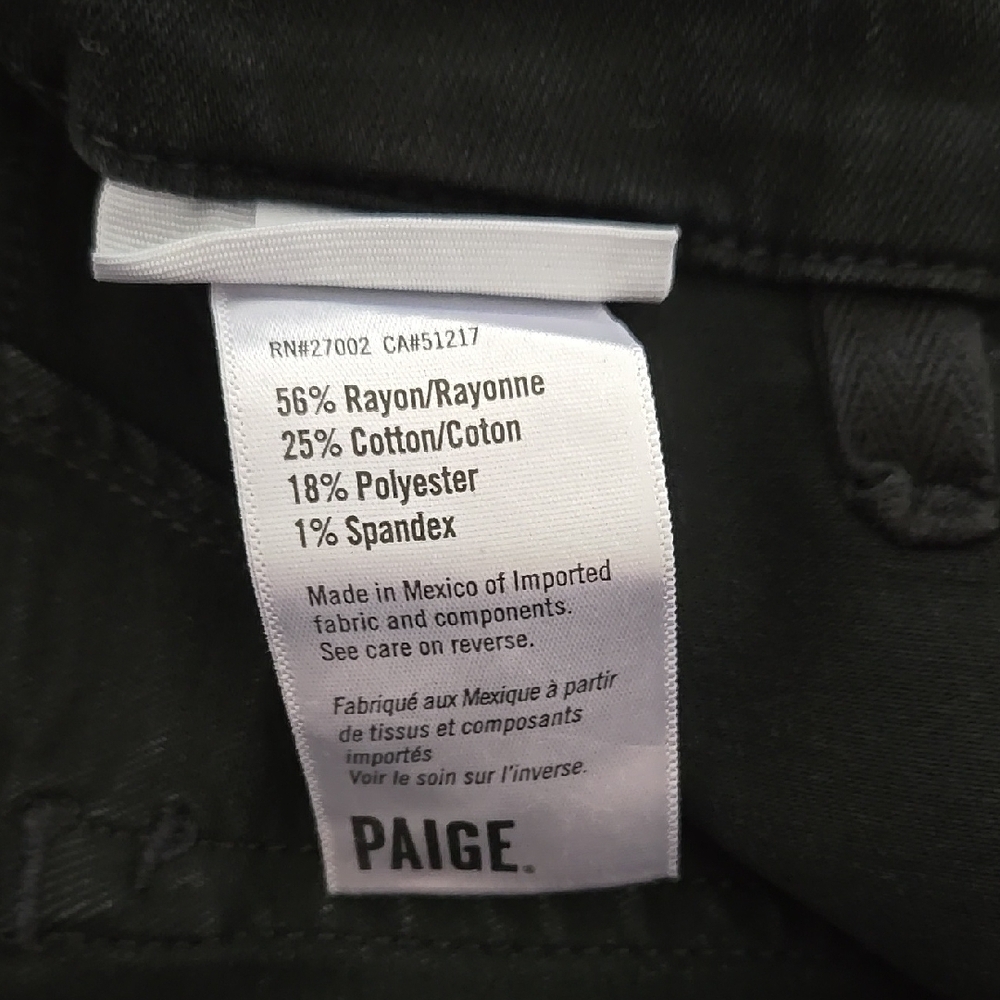 Paige Mayslie Black Coated Stretch-denim Trousers Size 28 - Picture 14 of 16